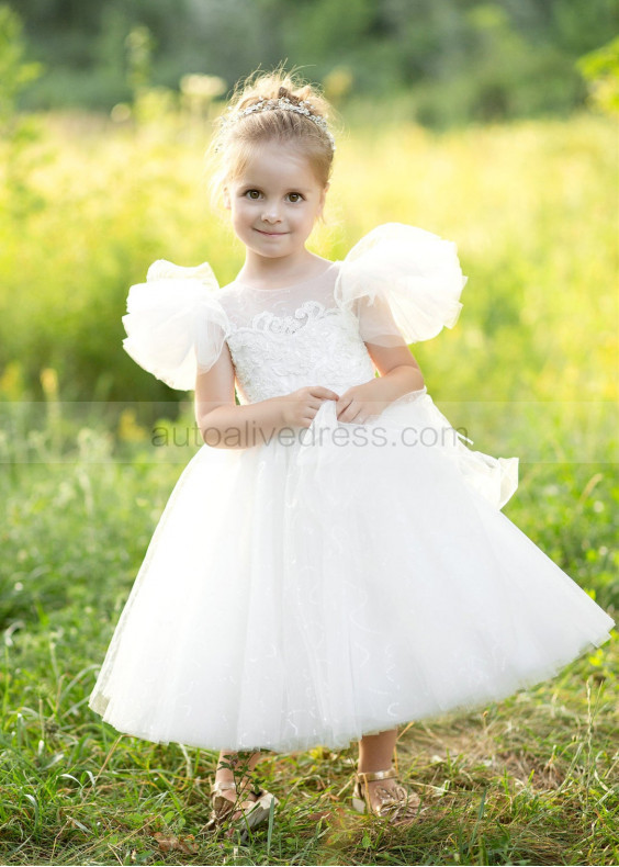 Ivory Stylish Flower Girl Dress Girls Communion Dress